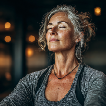 Ältere Menschen praktizieren Yoga